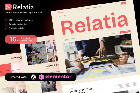 Relatia - Public Relations Agency Elementor Template Kit