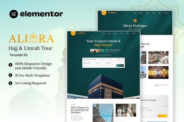 Alivra - Hajj & Umrah Tour Elementor Template Kit 1 Alivra - Hajj & Umrah Tour Elementor Template Kit