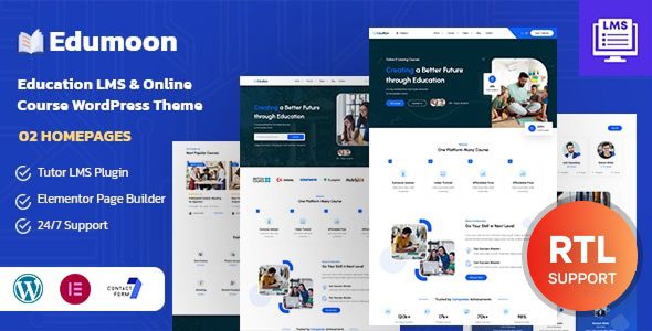 Edumoon – Education & Online Course LMS WordPress Theme