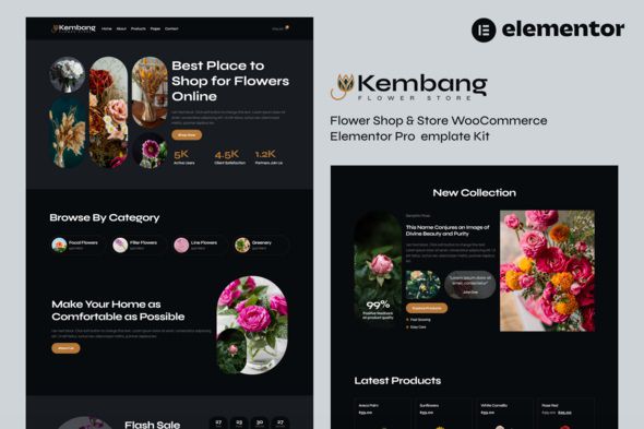 Kembang - Flower Shop & Store Elementor Pro Template Kit