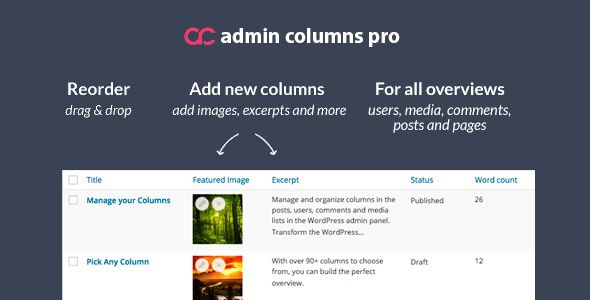HomeWordPress PluginAdmin ToolAdmin Columns Pro (+Addons) Admin Columns Pro