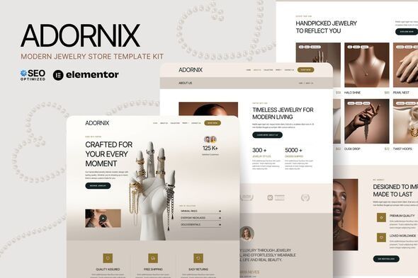 Adornix – Modern Jewelry Store Elementor Template Kit