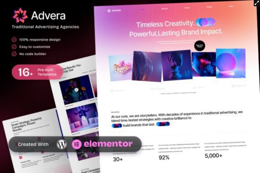 Advera – Traditional Advertising Agencies Template Kit