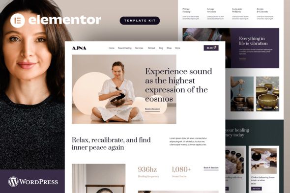 Ajna - Sound Healing & Music Elementor Pro Template Kit