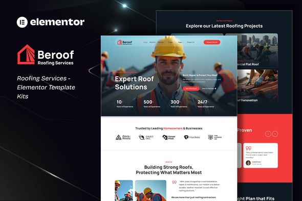 Beroof - Roofing Services Elementor Template Kit