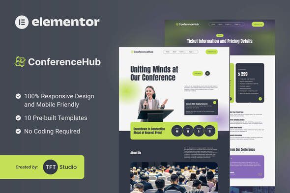 conferencehub-professional-event-elementor-template-kit
