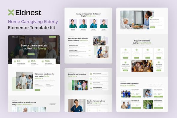 Eldnest – Home Caregiving Elderly Elementor Template Kit