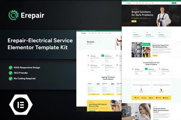 Erepair - Electrical Service Elementor Template Kit