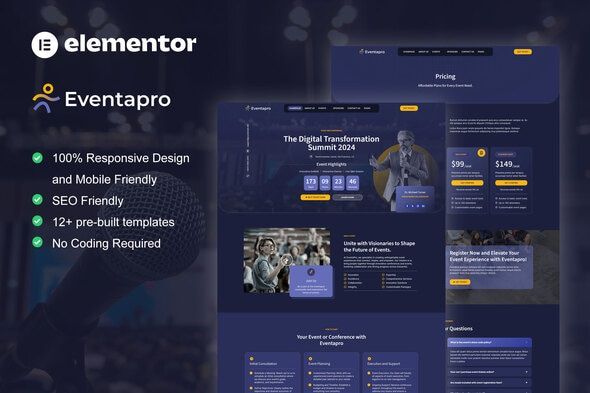 Eventapro - Event & Conference Elementor Pro Template Kit