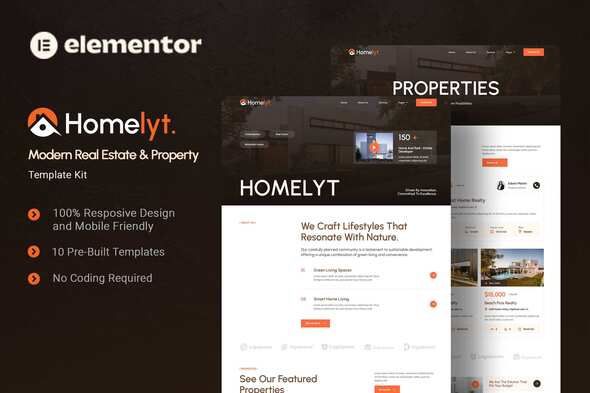 Homelyt – Real Estate & Property Elementor Template Kit
