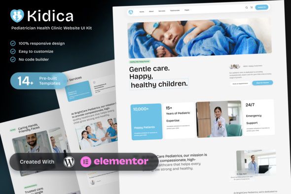 Kidica – Health Clinic & Pediatrician Elementor Template Kit