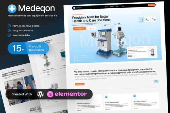 Medeqon – Medical & Equipment Service Elementor Template Kit