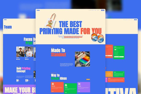 Printiva – Modern Colorful Printing Service Company Elementor Template Kit