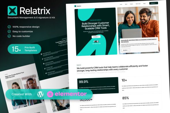 Relatrix – CRM SAAS Platform Elementor Template Kit