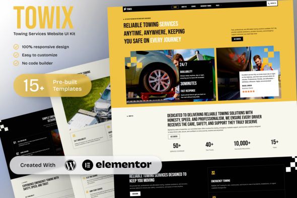 Towix – Towing Services Elementor Template Kit
