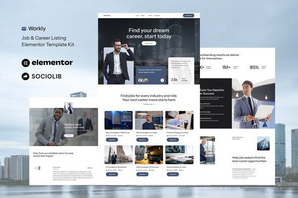 Workly – Job Listing & Career Recruitment Elementor Template Kit