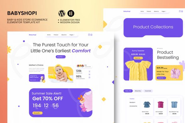 Babyshopi - Kids Store & Baby Shop Elementor Template Kit