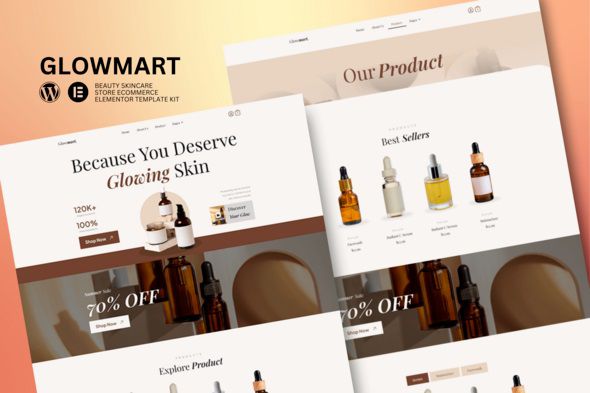 Glowmart – Beauty Cosmestics & Skincare Elementor Template Kit