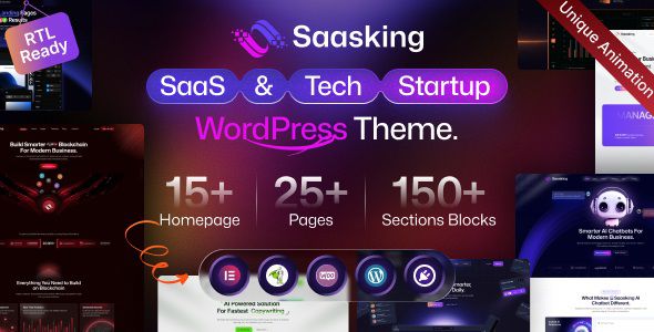 Saasking - SaaS & Tech Startup WordPress